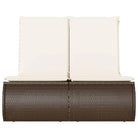 2-persoons ligbed van poly rattan met wasbare hoes voor buitenplezier - Ligstoelen