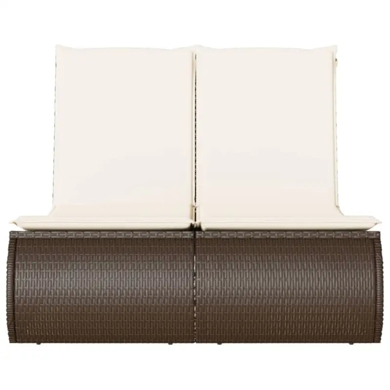 2-persoons ligbed van poly rattan met wasbare hoes voor buitenplezier - Ligstoelen