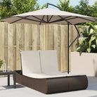 2-persoons ligbed van poly rattan met wasbare hoes voor buitenplezier - Bruin / 1 - Ligstoelen