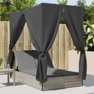 2 persoons ligbed van poly rattan voor een comfortabele zitervaring - Lichtgrijs / 1 - Ligstoelen
