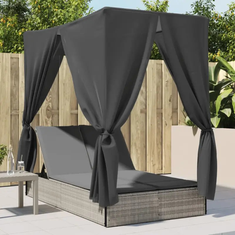 2 persoons ligbed van poly rattan voor een comfortabele zitervaring - Lichtgrijs / 1 - Ligstoelen
