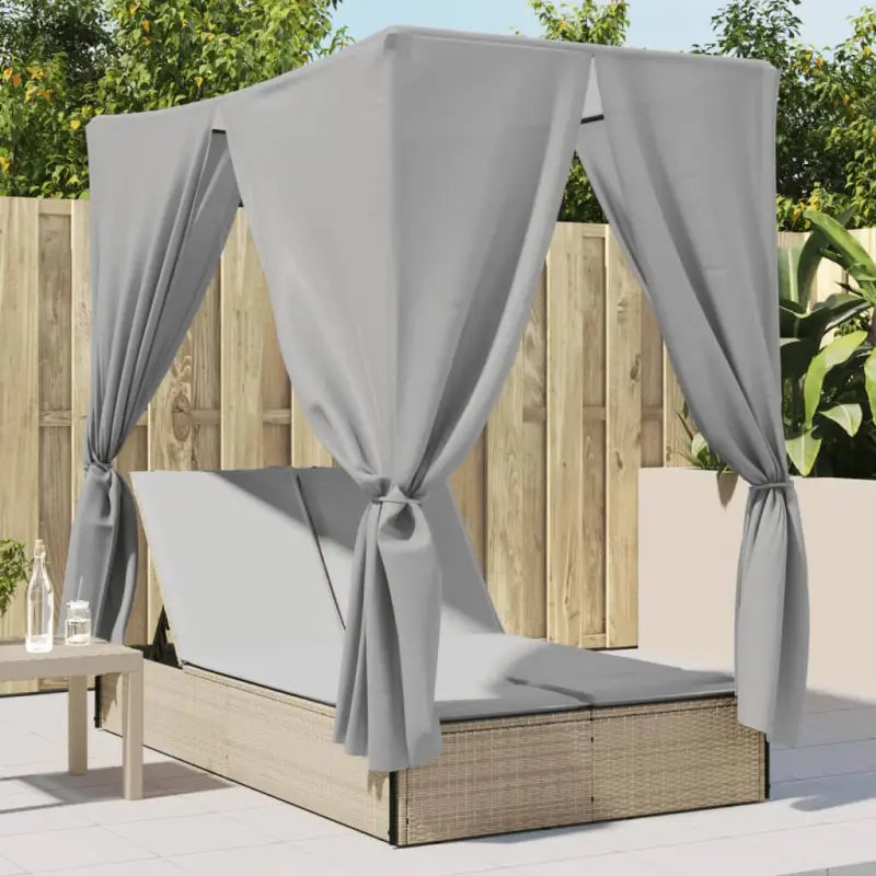 2 persoons ligbed van poly rattan voor een comfortabele zitervaring - Beige en grijs / 1 - Ligstoelen