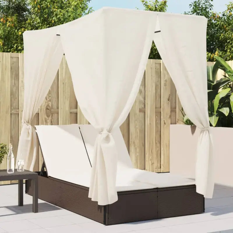 2 persoons ligbed van poly rattan voor een comfortabele zitervaring - Bruin / 1 - Ligstoelen