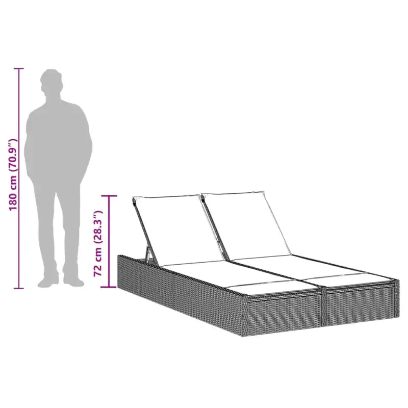 2 Persoons Ligbed van Poly Rattan voor een Comfortabele Zitervaring - Ligstoelen