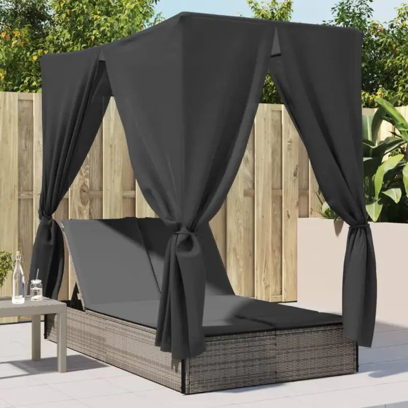 2 persoons ligbed van poly rattan voor een comfortabele zitervaring - Grijs / 1 - Ligstoelen