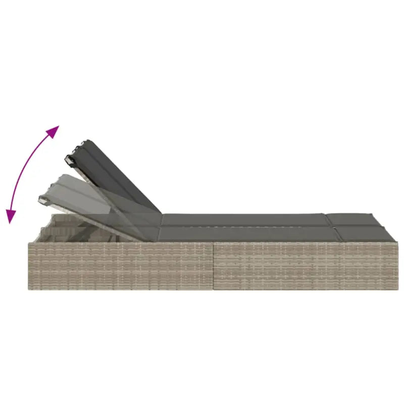 2 Persoons Ligbed van Poly Rattan voor een Comfortabele Zitervaring - Ligstoelen