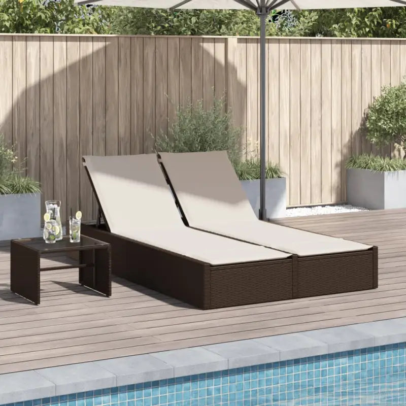 2 Persoons Ligbed van Poly Rattan voor een Comfortabele Zitervaring - Bruin / 1 - Ligstoelen