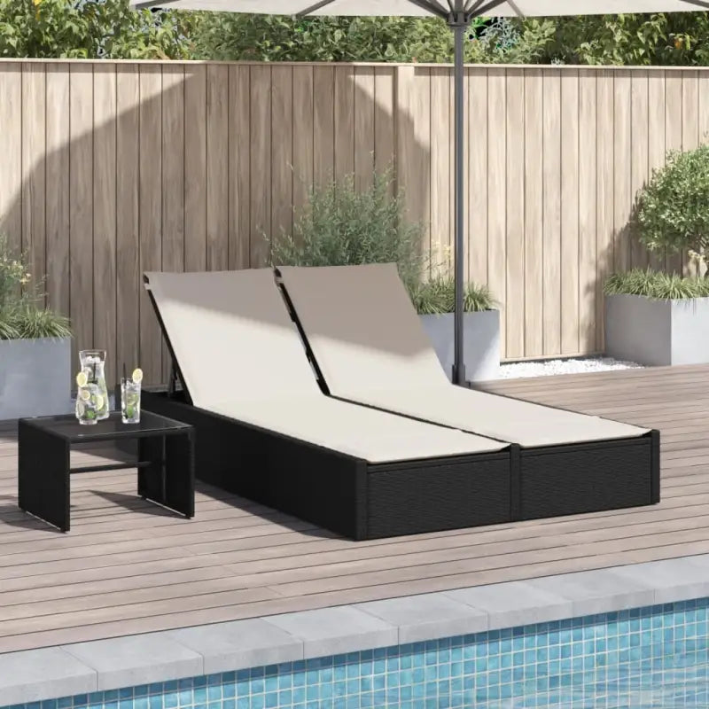 2 Persoons Ligbed van Poly Rattan voor een Comfortabele Zitervaring - Zwart / 1 - Ligstoelen