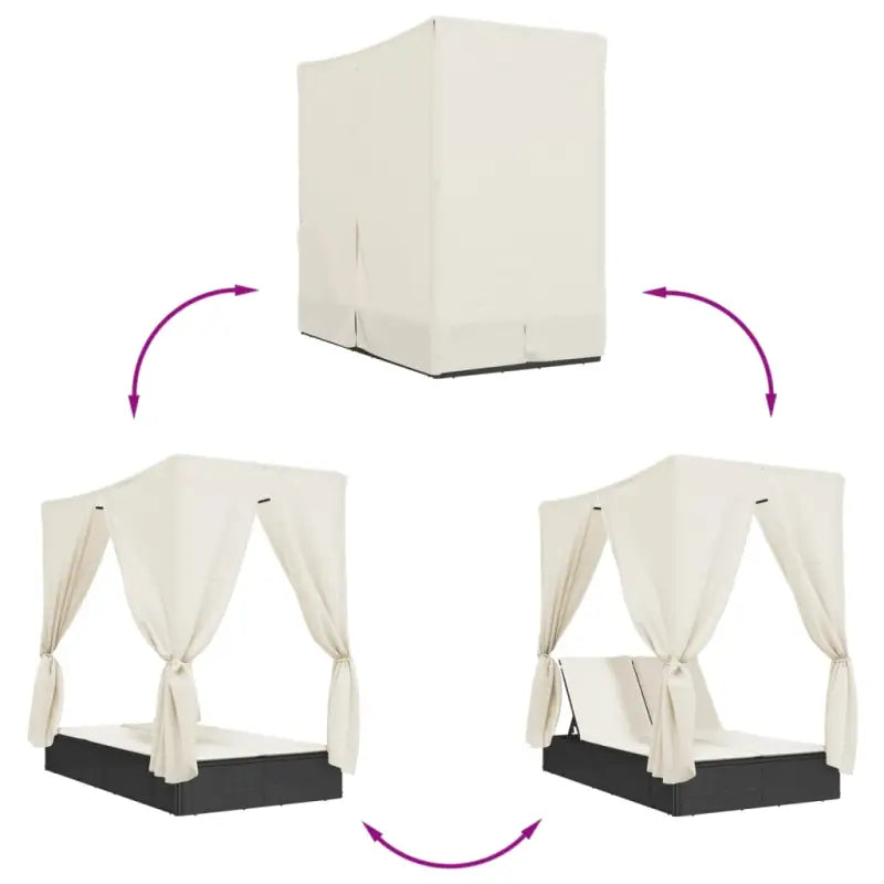 2 persoons ligbed van poly rattan voor een comfortabele zitervaring - Ligstoelen