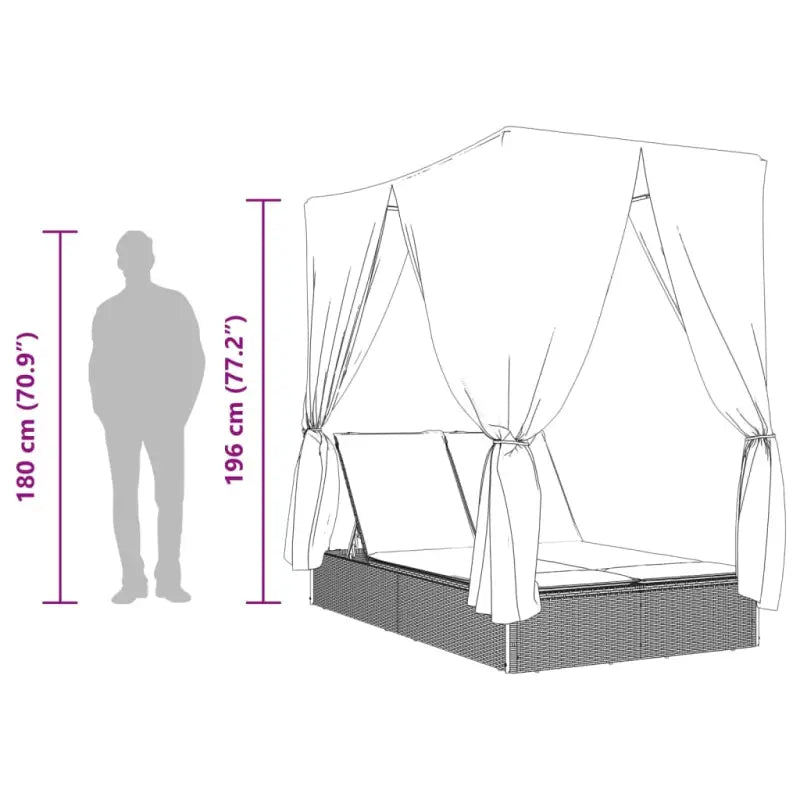 2 persoons ligbed van poly rattan voor een comfortabele zitervaring - Ligstoelen