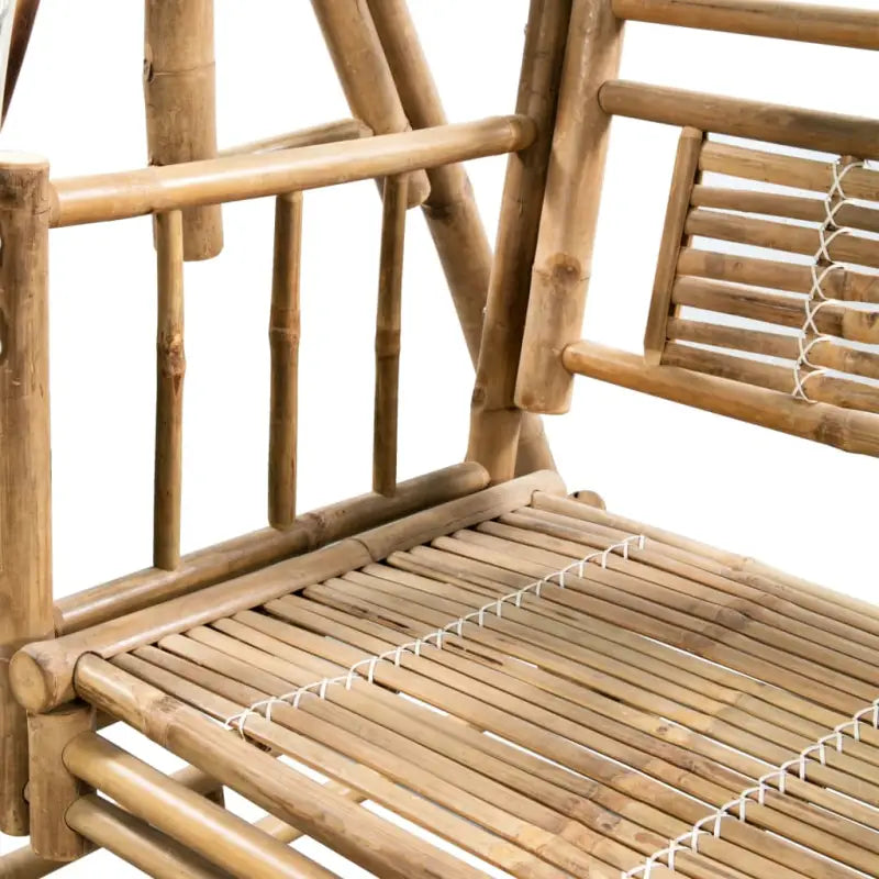 2-zits Bamboe Schommelbank met Sets Touwtjes voor Tuin en Balkon - Schommelbanken