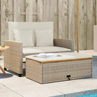 2-zits tuinbank met wasbare hoes en gepoedercoat staal - beige en crèmekleurig / 1 / Hout - Loungebanken