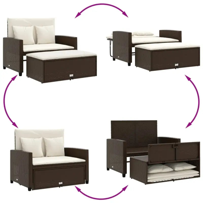 2-zits tuinbank met wasbare hoes en gepoedercoat staal - Loungebanken
