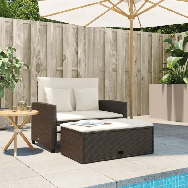 2-zits tuinbank met wasbare hoes en gepoedercoat staal - Loungebanken