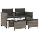 2-zits tuinbank met wasbare hoes en gepoedercoat staalâ€¢afmetingen - Tuinsets