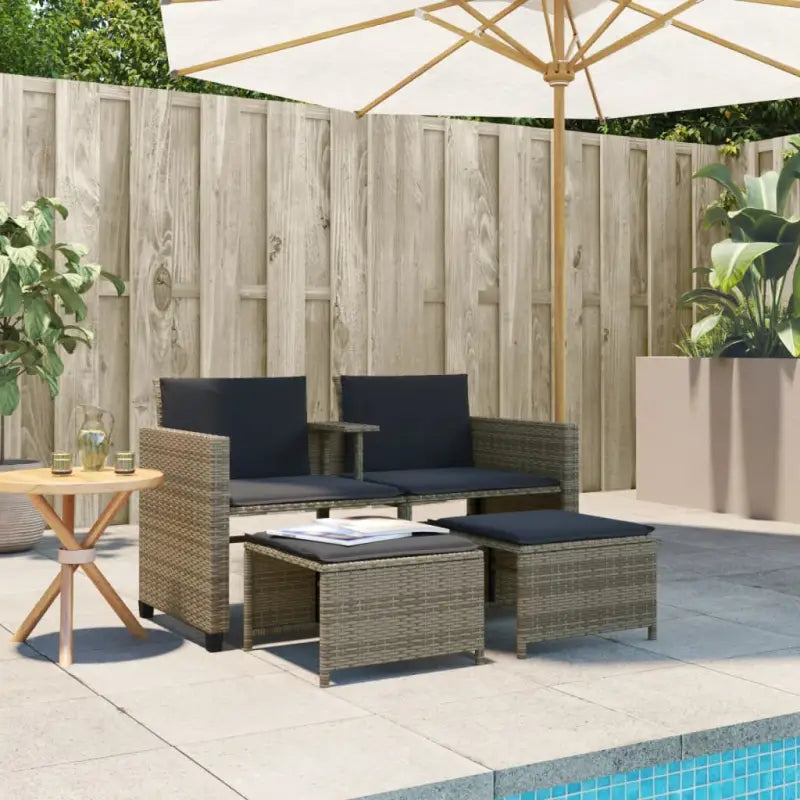 2-zits tuinbank met wasbare hoes en gepoedercoat staalâ€¢afmetingen - Tuinsets