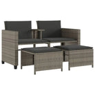 2-zits tuinbank met wasbare hoes en gepoedercoat staalâ€¢afmetingen - Tuinsets