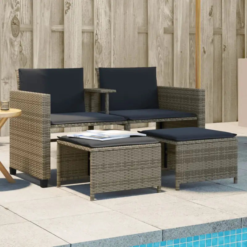 2-zits tuinbank met wasbare hoes en gepoedercoat staalâ€¢afmetingen - Tuinsets
