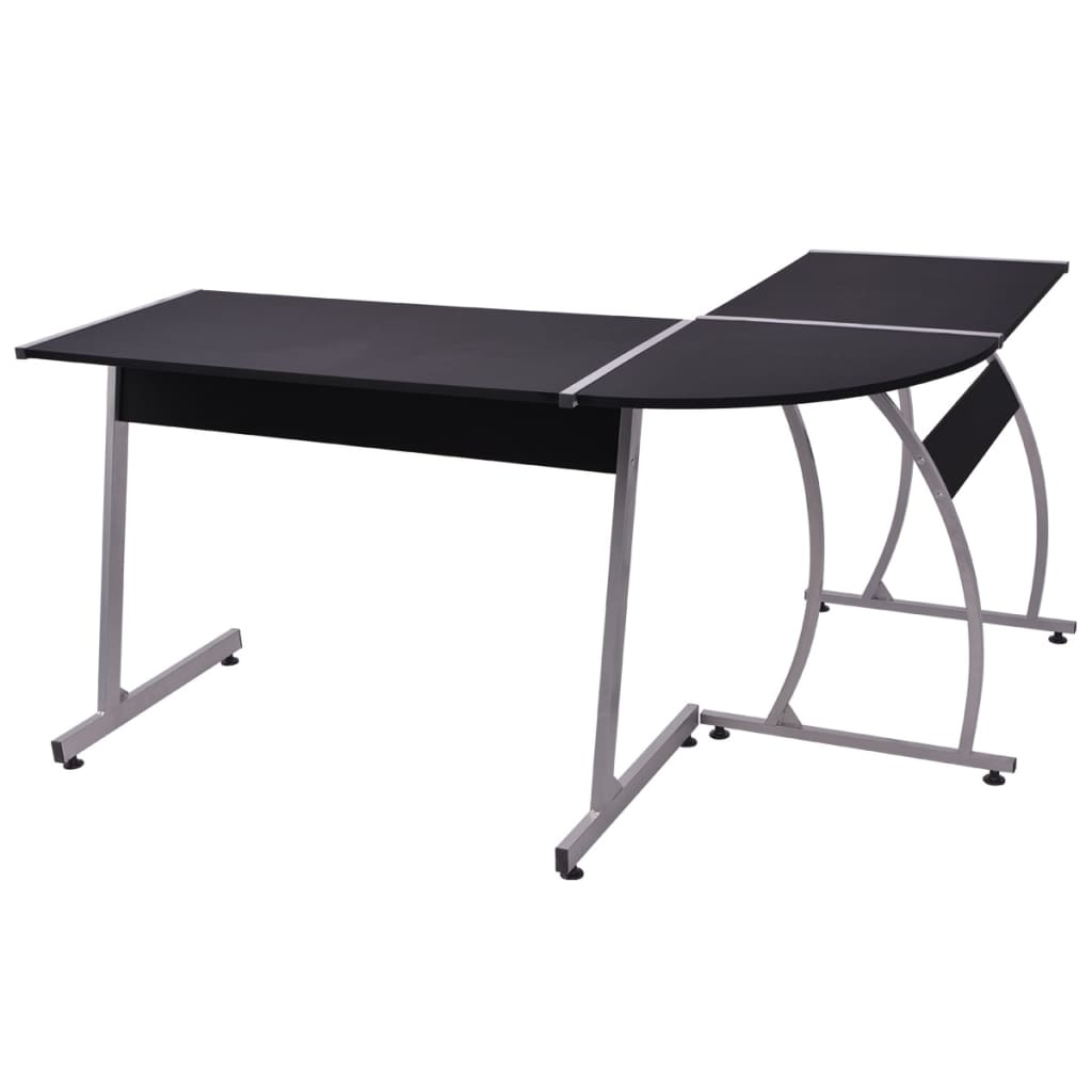 vidaXL Hoekbureau L-vormig zwart