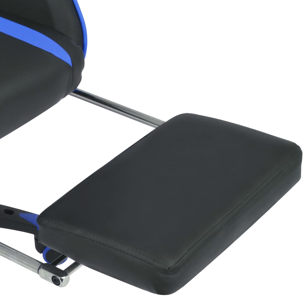 vidaXL Bureau-/gamestoel verstelbaar met voetensteun blauw