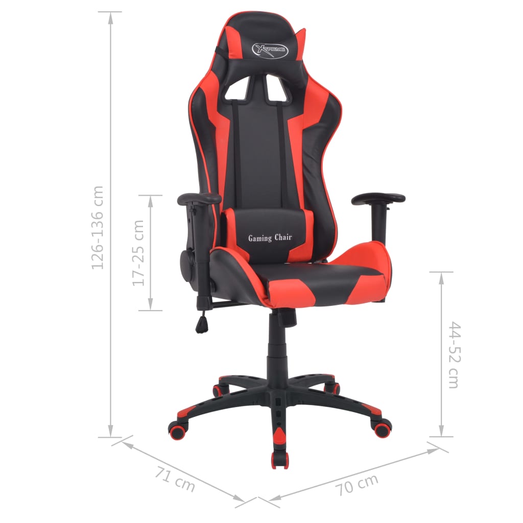 vidaXL Bureau-/gamestoel verstelbaar kunstleer rood