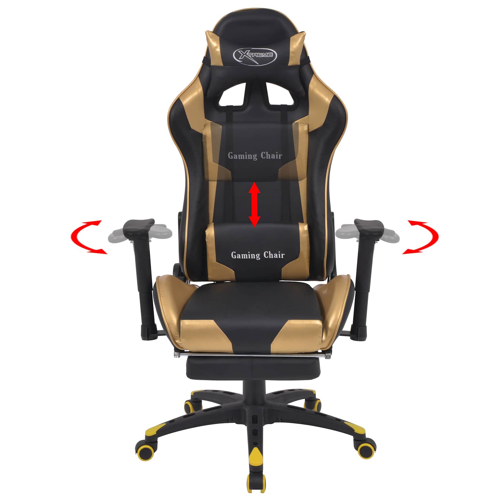 vidaXL Gaming Stoel Goud 70 x 71 x 136 cm Kunstleer