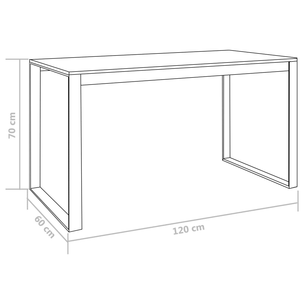 vidaXL Computerbureau 120x60x70 cm zwart