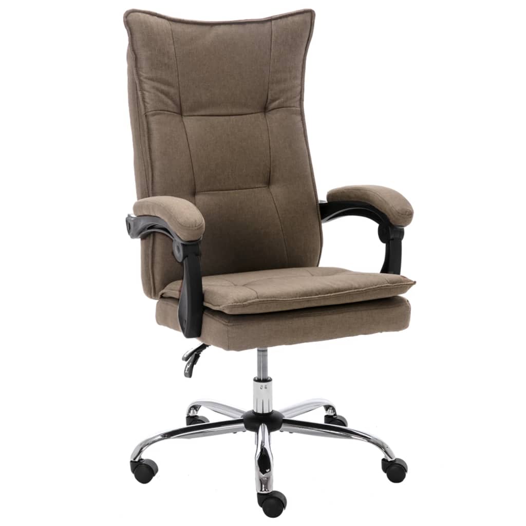 vidaXL Kantoorstoel stof taupe