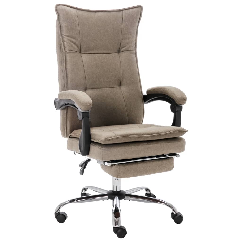 vidaXL Kantoorstoel stof taupe