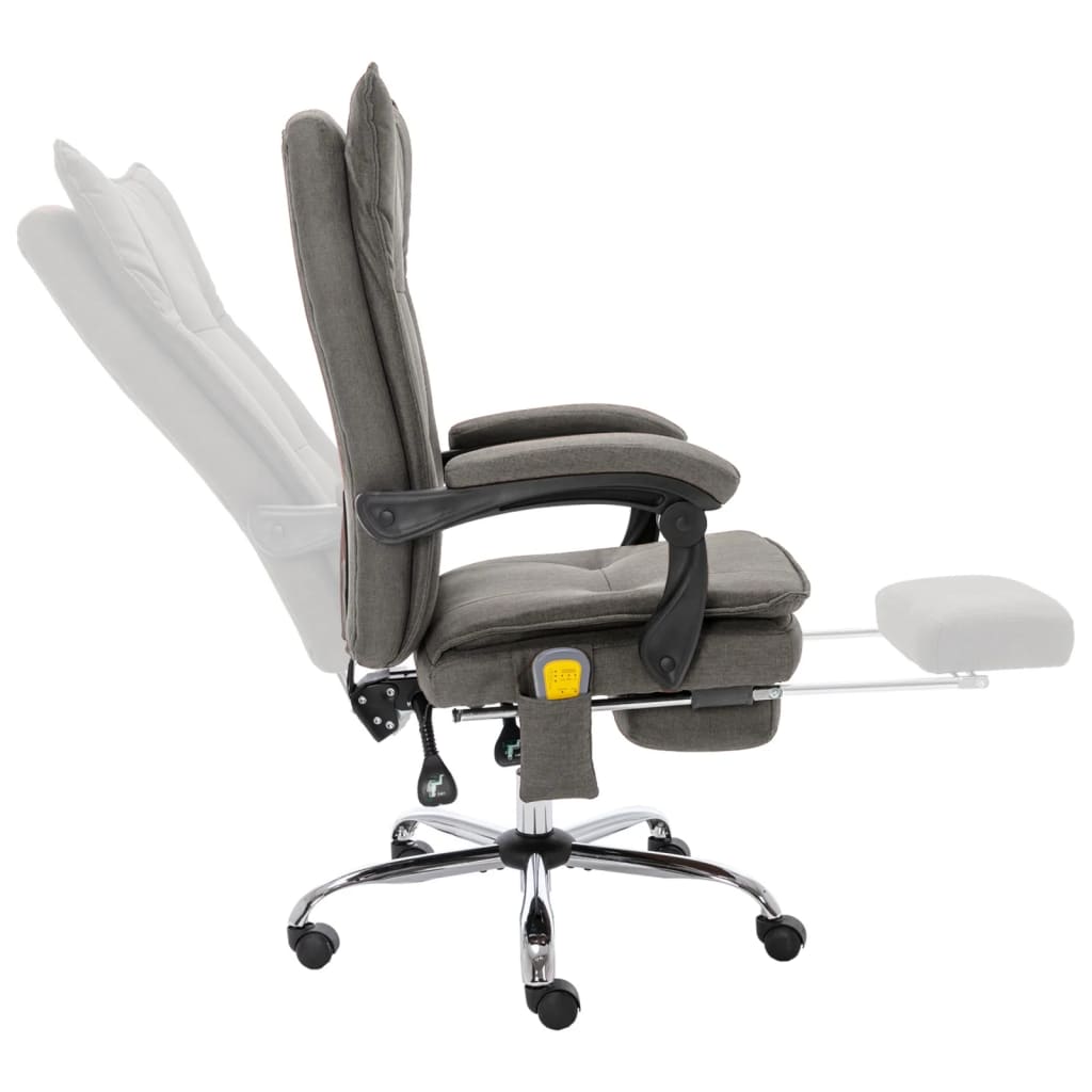 vidaXL Kantoormassagestoel stof taupe