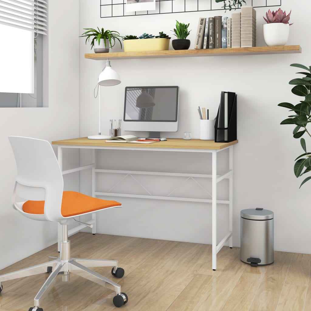 vidaXL Computerbureau 105x55x72 cm MDF en metaal zwart