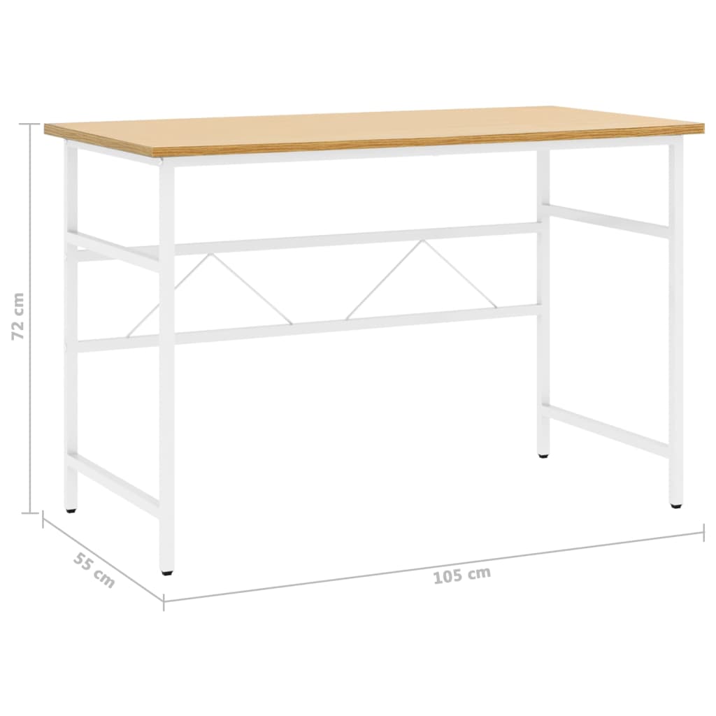 vidaXL Computerbureau 105x55x72 cm MDF en metaal zwart