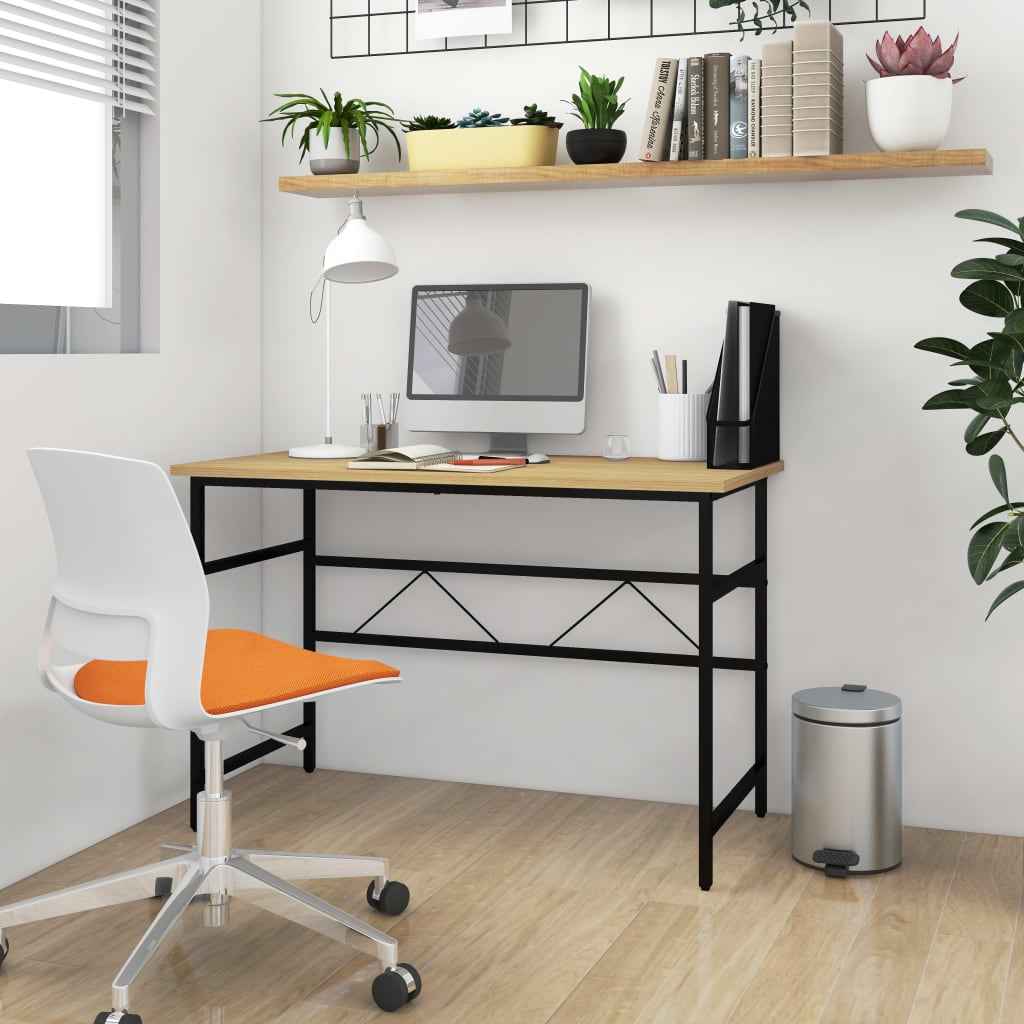 vidaXL Computerbureau 105x55x72 cm MDF en metaal zwart