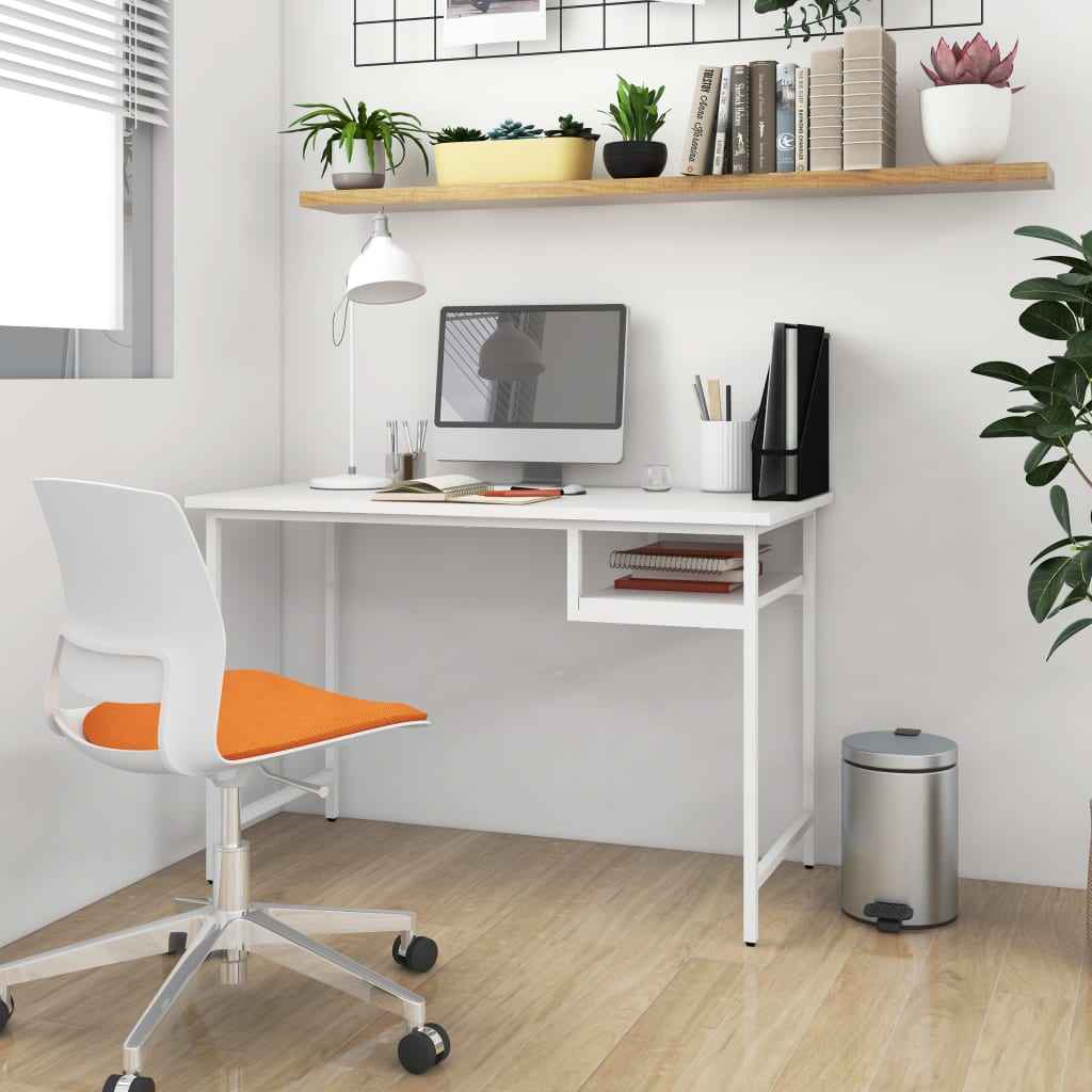vidaXL Computerbureau 105x55x72 cm MDF en metaal zwart