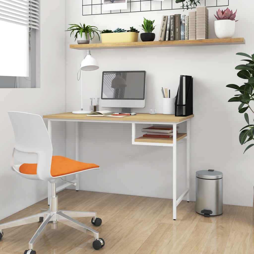 vidaXL Computerbureau 105x55x72 cm MDF en metaal zwart