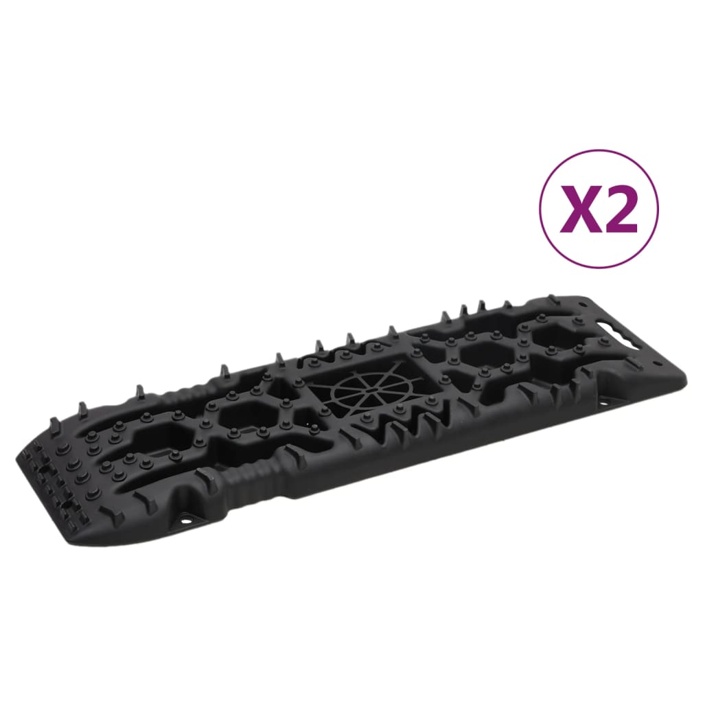 vidaXL Gripplaten 2 st 107x31x7 cm nylon zwart - Aashly