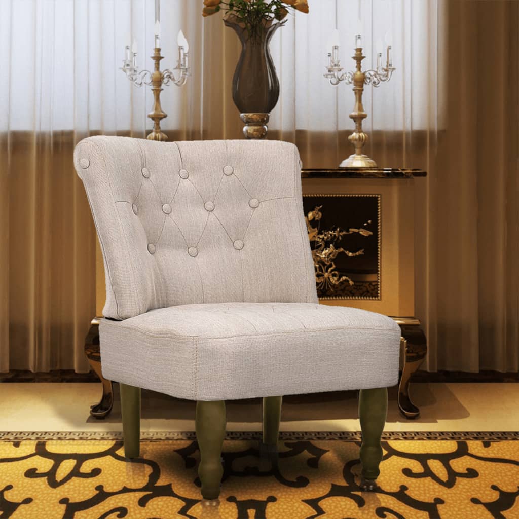 vidaXL Franse stoelen 2 st stof crème - Aashly