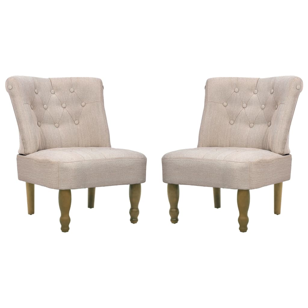 vidaXL Franse stoelen 2 st stof crème - Aashly