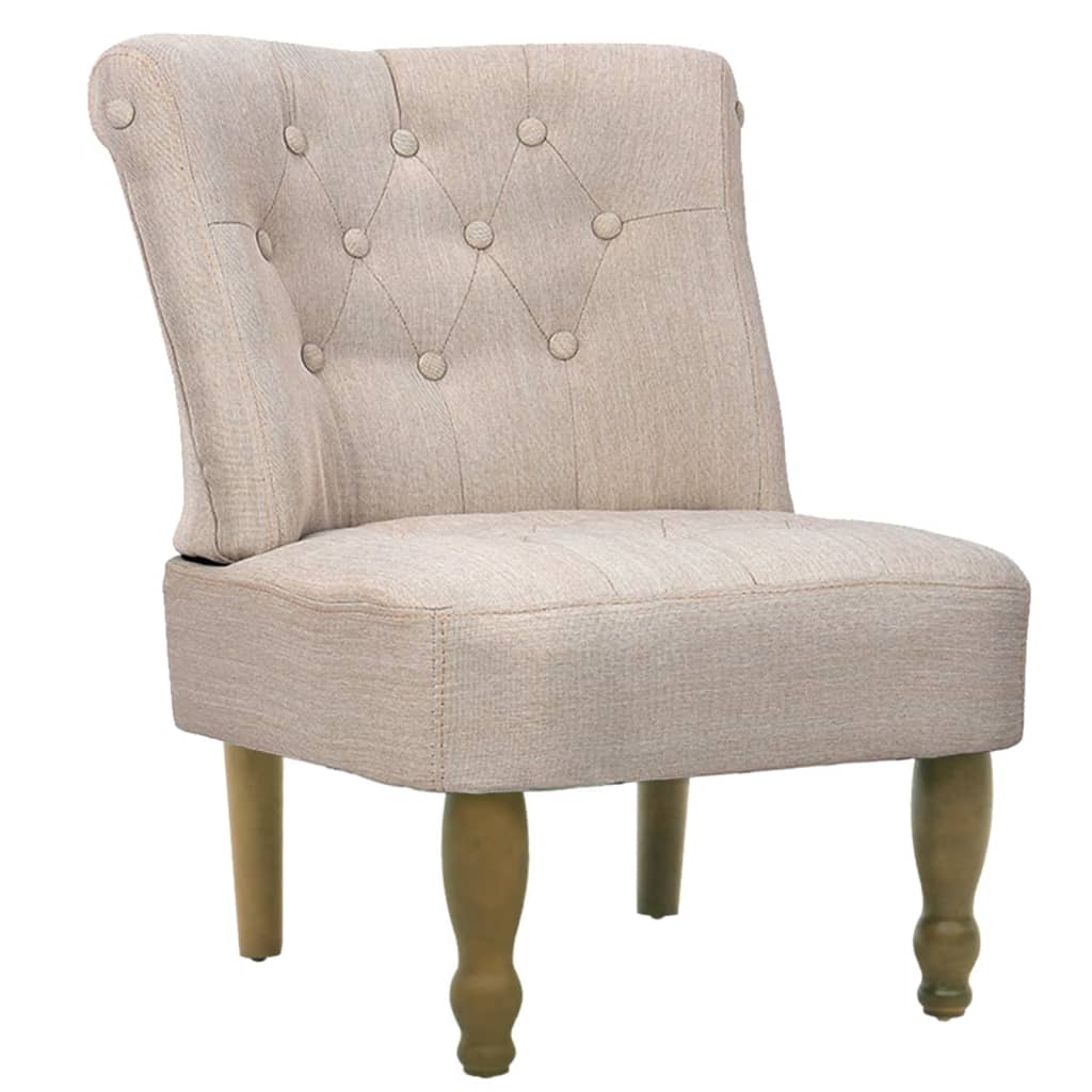 vidaXL Franse stoelen 2 st stof crème - Aashly
