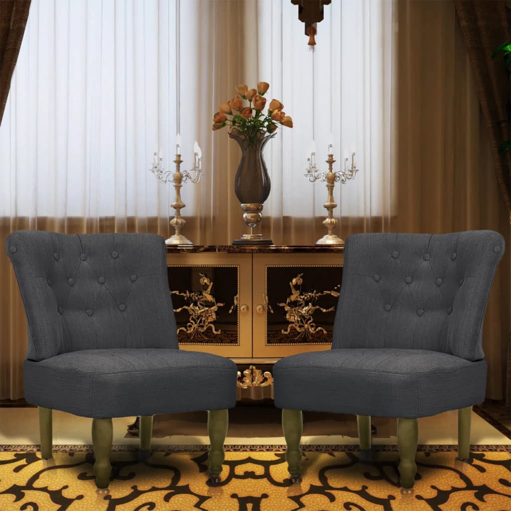 vidaXL Franse stoelen 2 st stof crème - Aashly