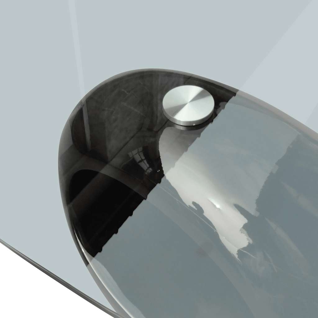 vidaXL Coffee Table with Oval Glass Tabletop High Gloss White