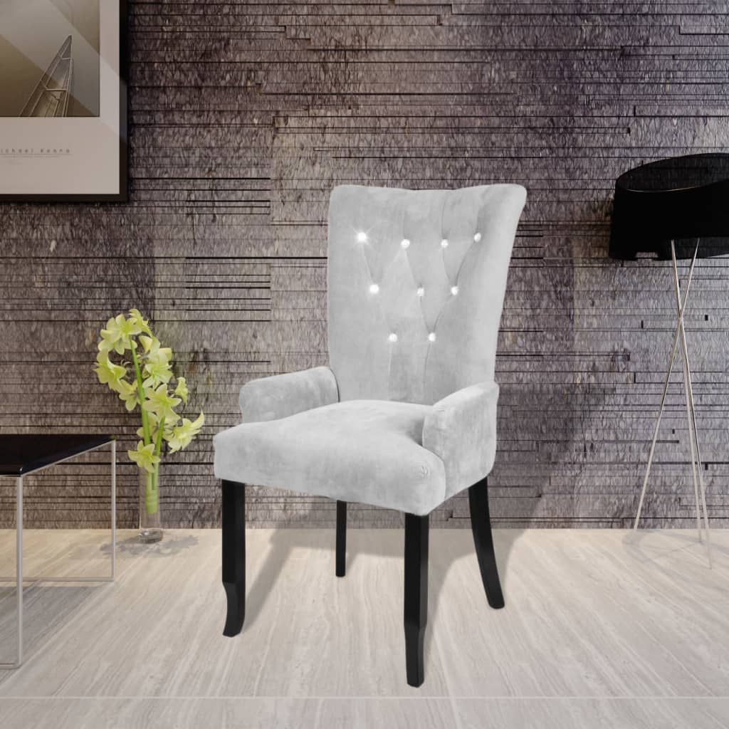 vidaXL Armchair Velvet Silver Colored