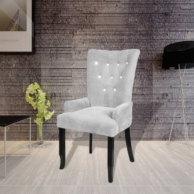 vidaXL Armchair Velvet Silver Colored