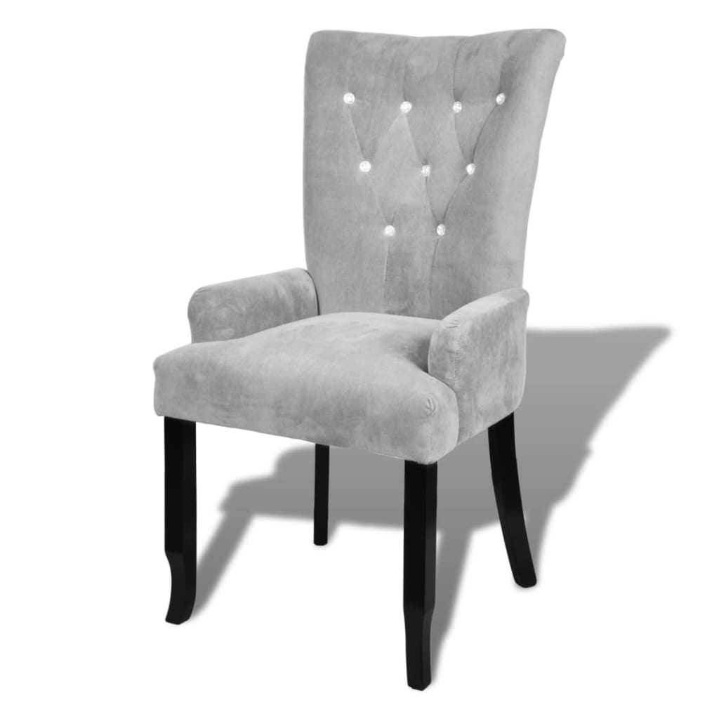 vidaXL Armchair Velvet Silver Colored