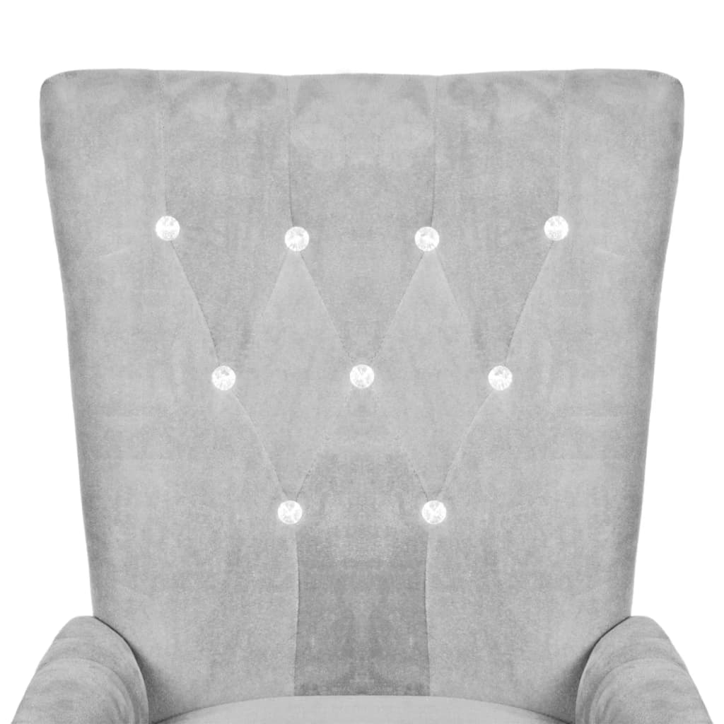 vidaXL Armchair Velvet Silver Colored