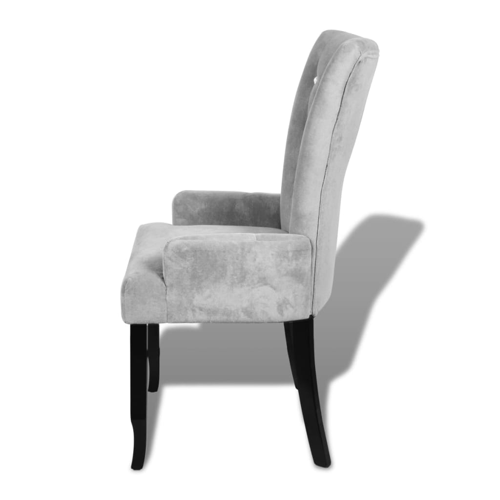 vidaXL Armchair Velvet Silver Colored
