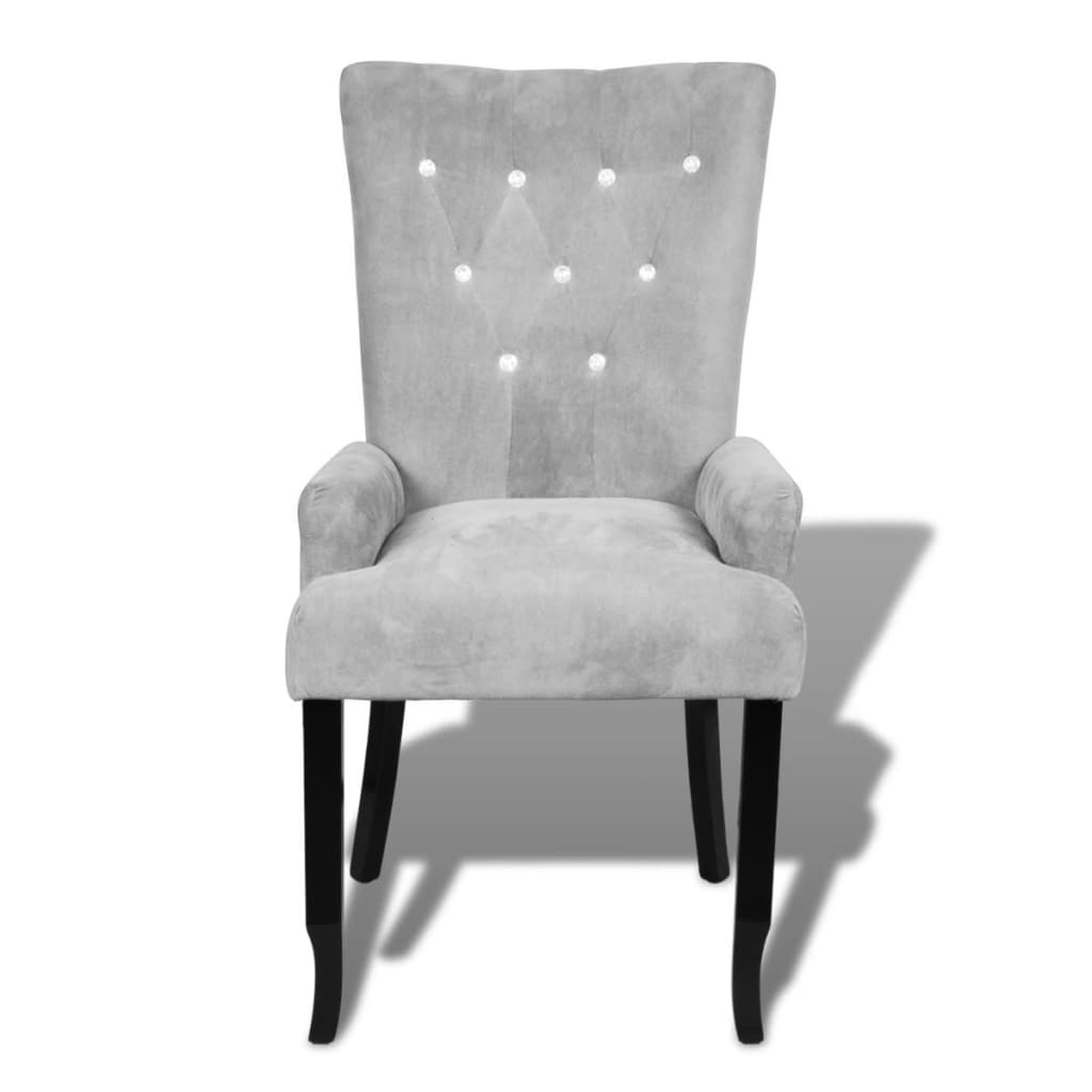 vidaXL Armchair Velvet Silver Colored