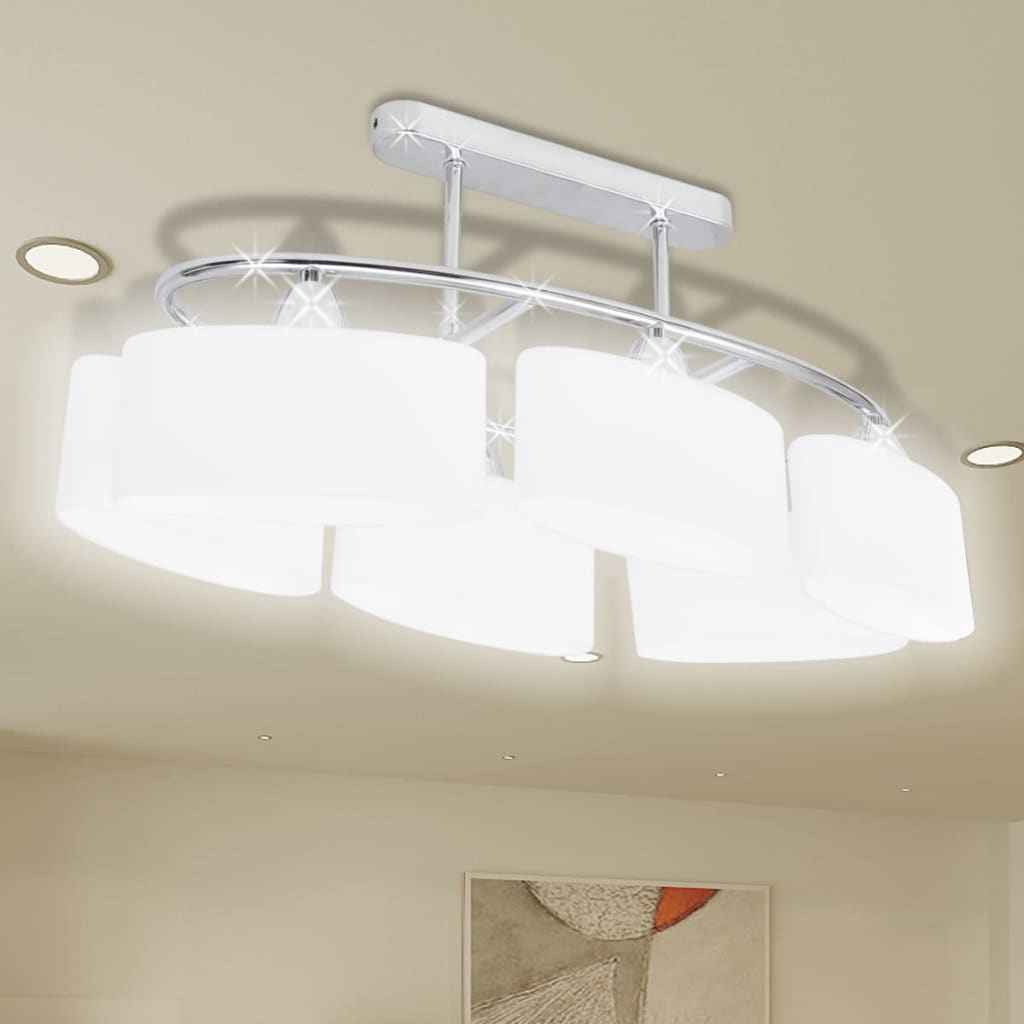 vidaXL Plafondlamp met ellips glazen kapjes (4 x E14)