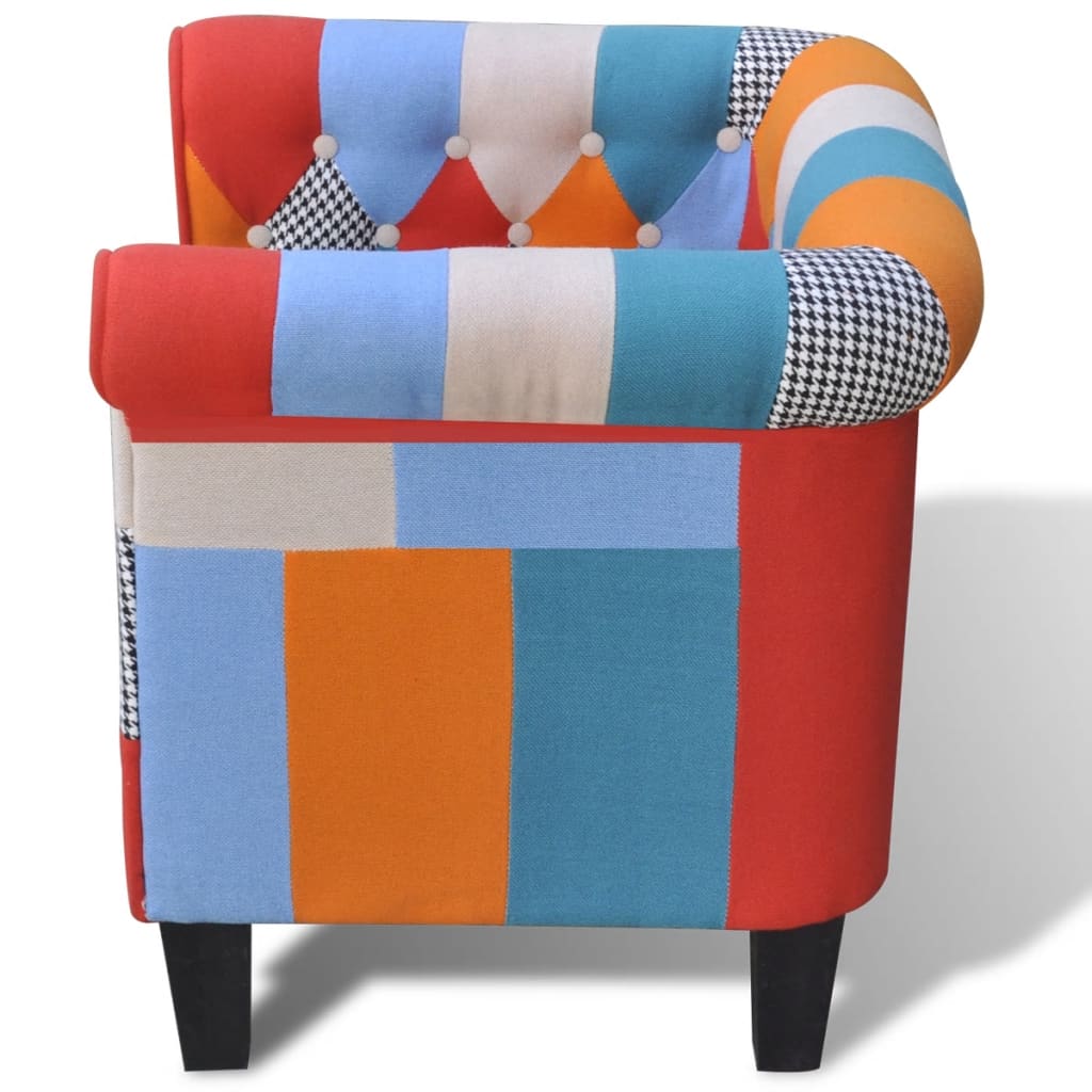 vidaXL Fauteuil met patchwork stof meerkleurig - Aashly