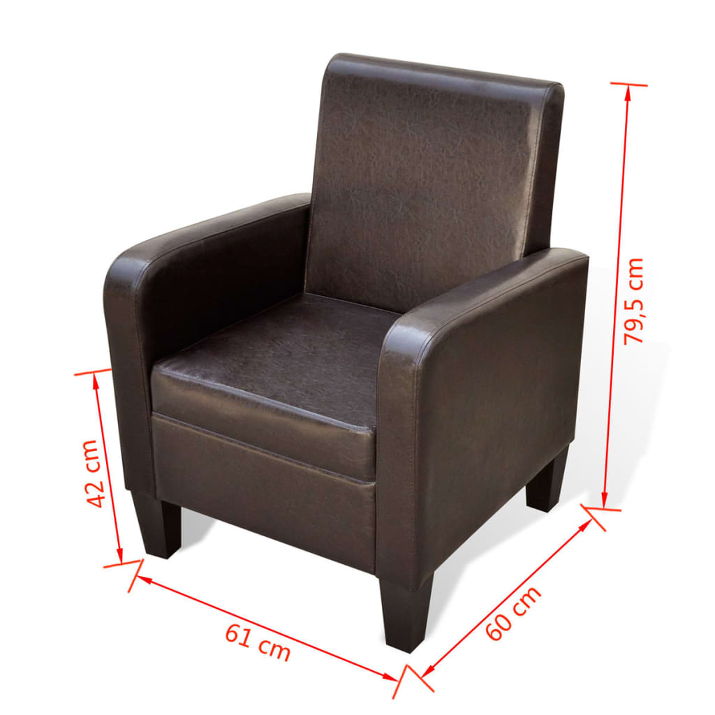 vidaXL Fauteuil kunstleer bruin - Aashly